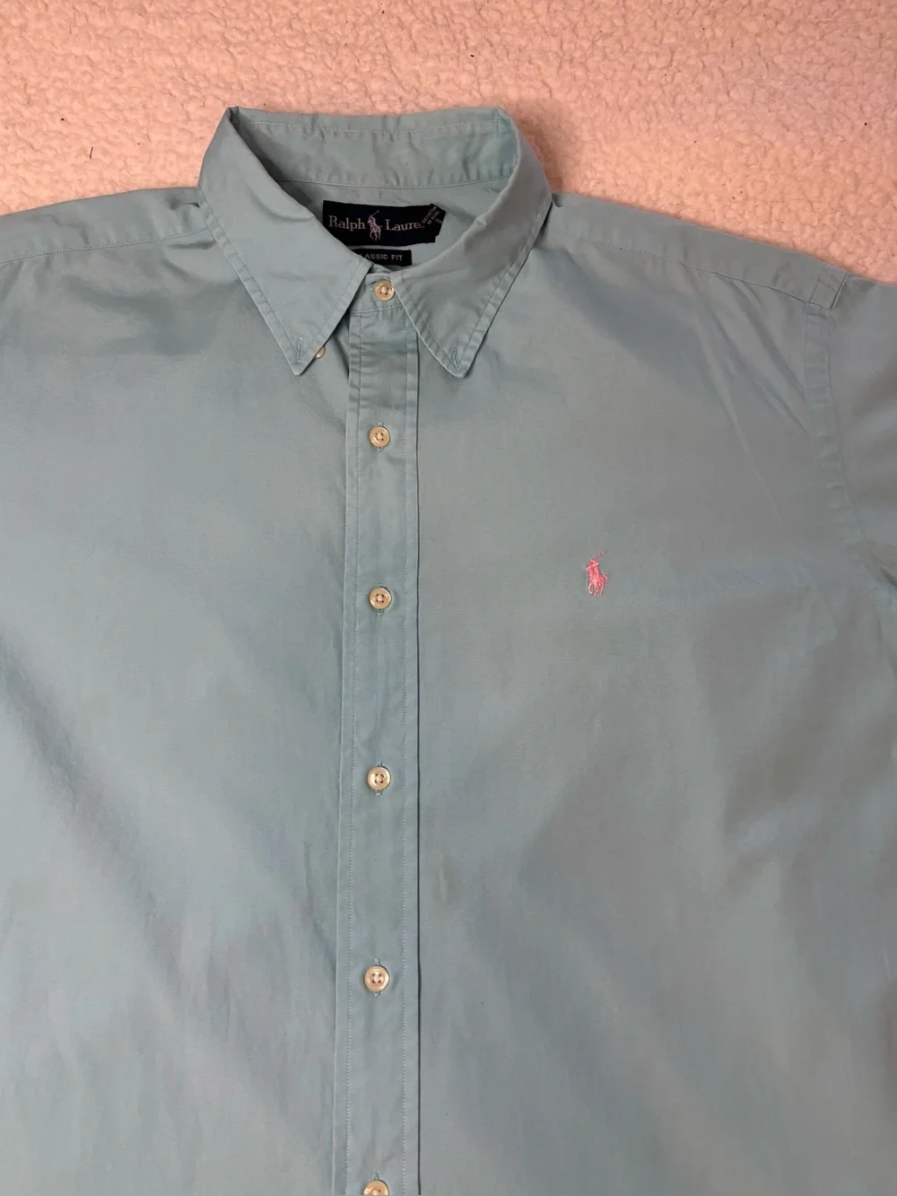 Polo Ralph Lauren Men Blue Classic Fit Short Sleeve Button Shirt